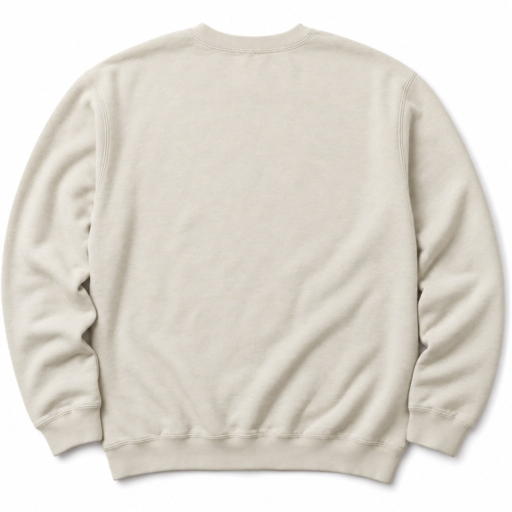 Cattywampus Crewneck in Bone, full back