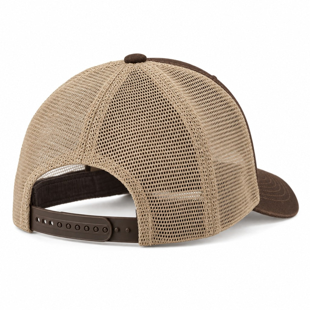 Dagnabbit Trucker Hat in Brown/ Khaki, full back