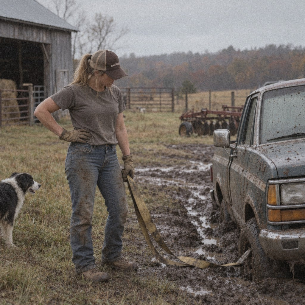 Dagnabbit Trucker Hat in Brown/ Khaki, stuck in the mud