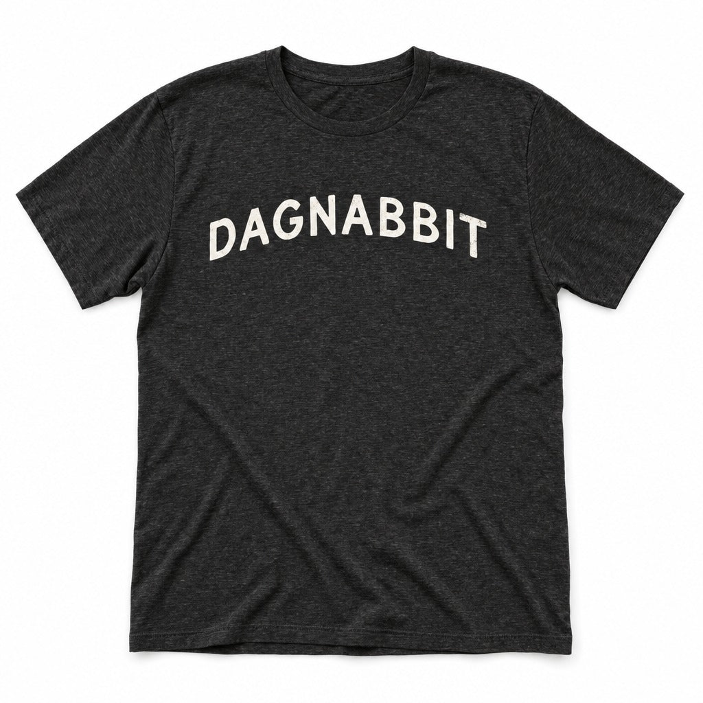 Dagnabbit Tee in Black Heather, full front