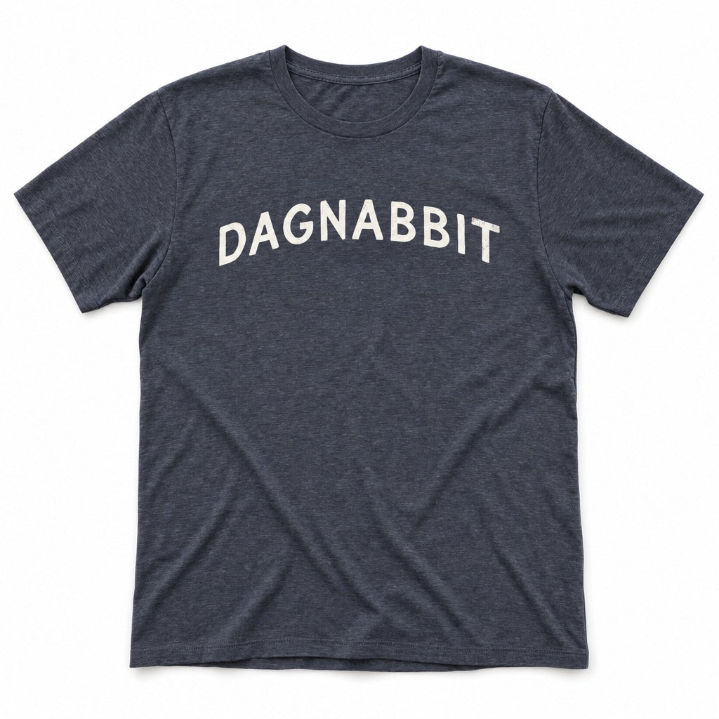 Dagnabbit Tee in Heather Navy, full front