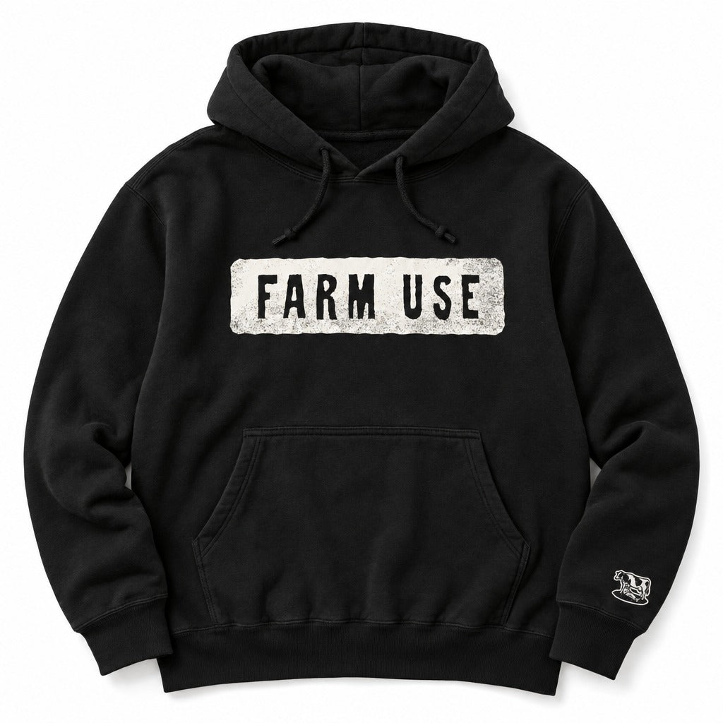Farm Use Hoodie in Black, full front