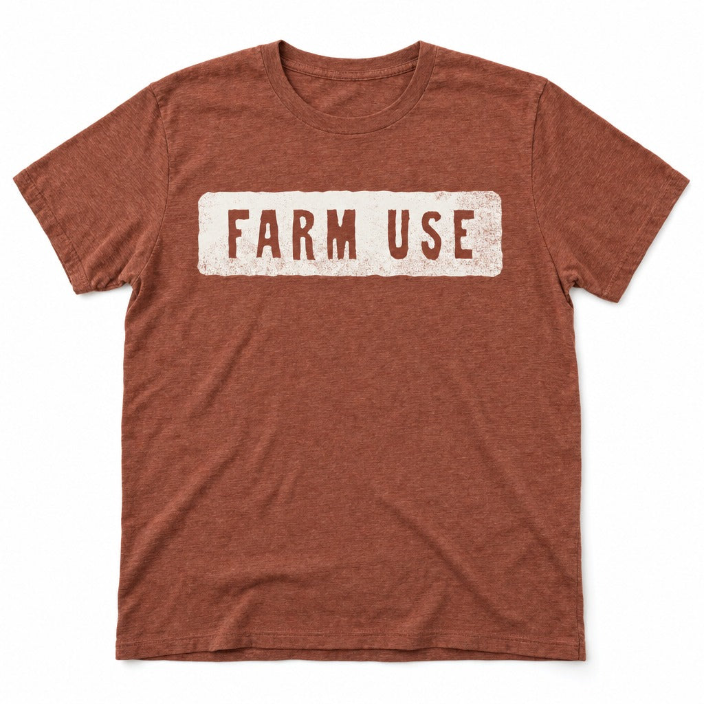 Farm Use Tee in Heather Clay, full front