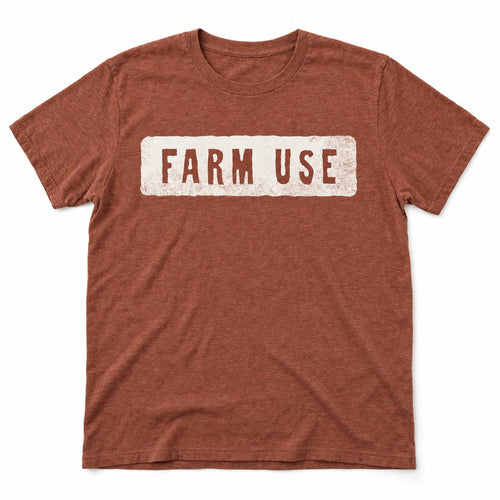 Farm Use Tee in Heather Clay, full front