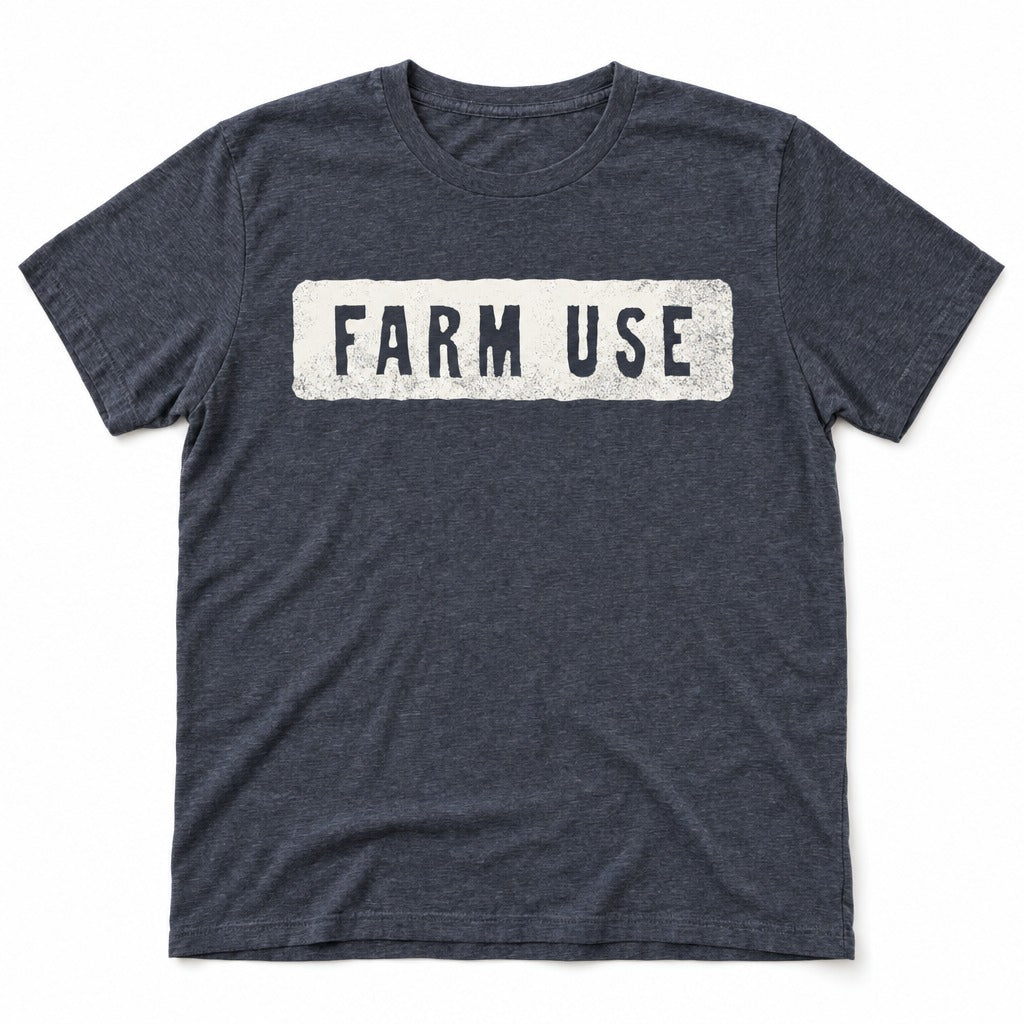 Farm Use Tee in Heather Navy, full front