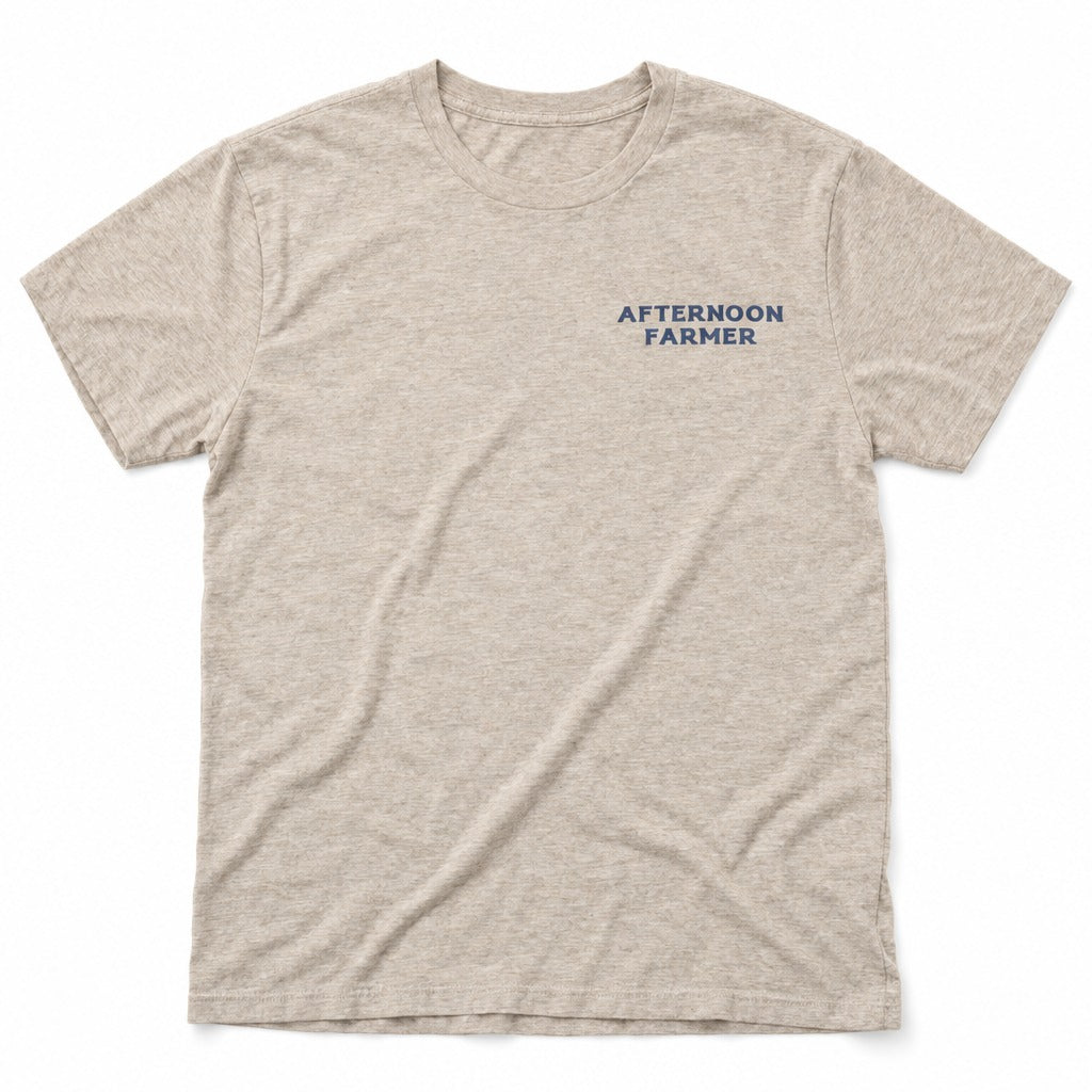 Afternoon Farmer Logo Tee in Heather Dust, full front