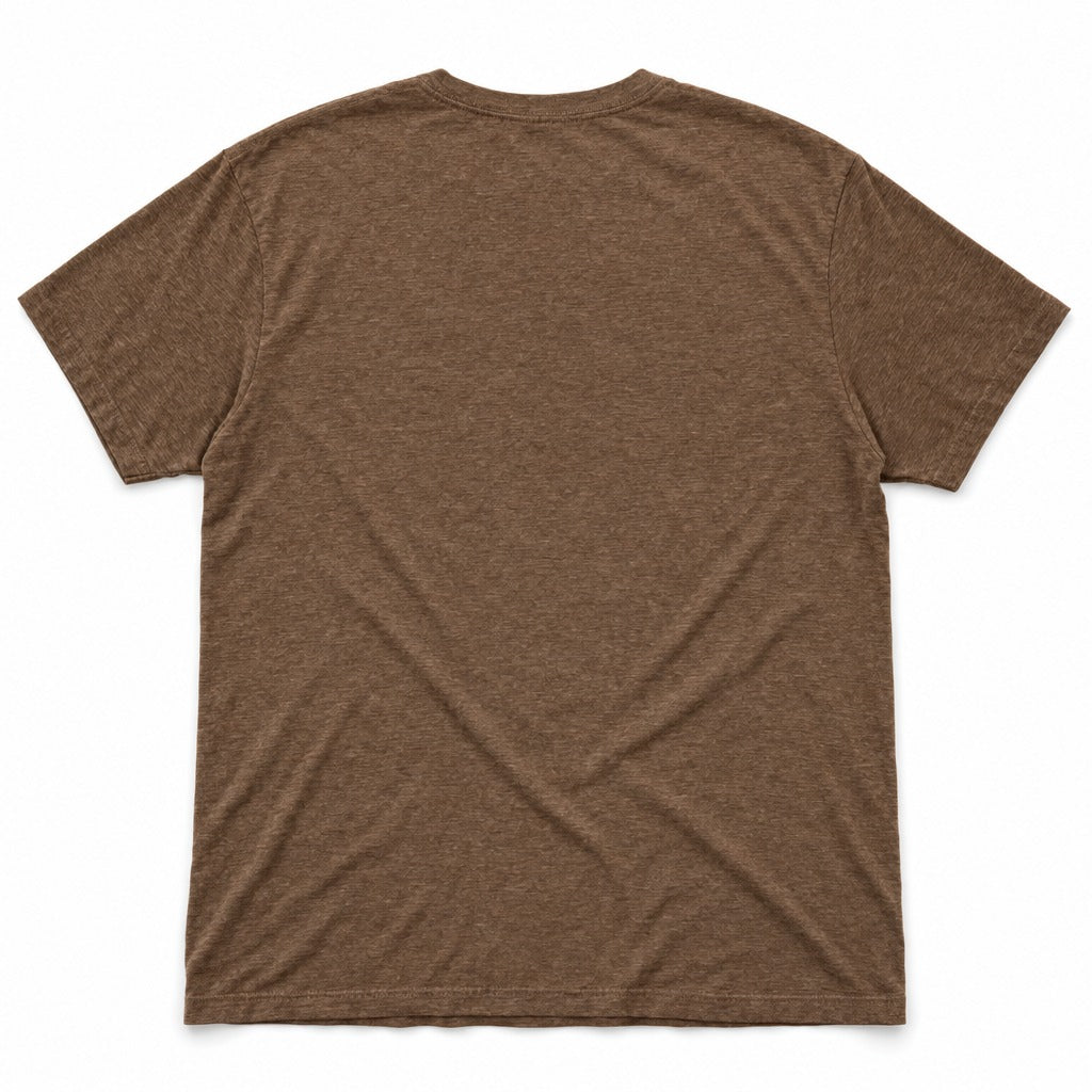 Shirt. Rag. Towel. Tee in Heather Brown, full back