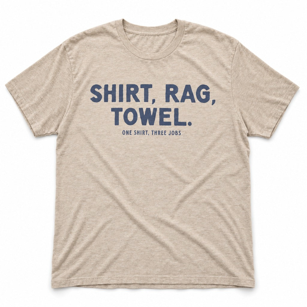 Shirt. Rag. Towel. Tee in Heather Dust, full front