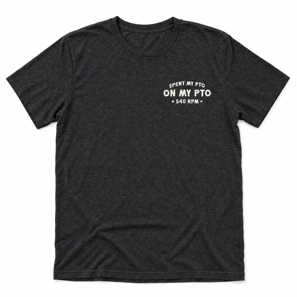 Spent My PTO on My PTO Tee in Black Heather, full front
