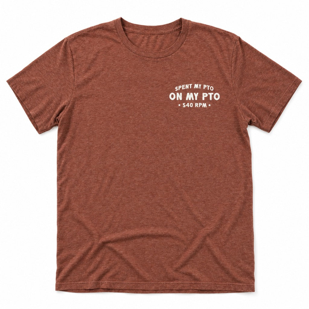 Spent My PTO on My PTO Tee in Heather Clay, full front