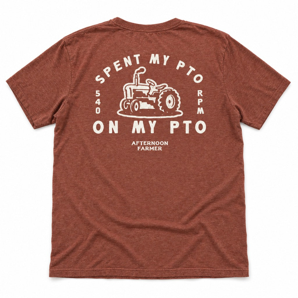 Spent My PTO on My PTO Tee in Heather Clay, full back