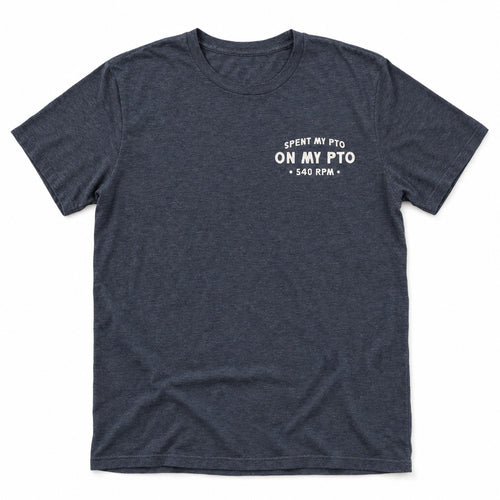 Spent My PTO on My PTO Tee in Heather Navy, full front