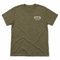 Working 5 to 9 Tee in Heather Olive, full front